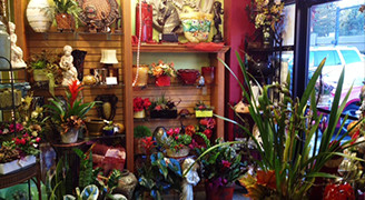 Artistic Flowers Delivery in Portland - Inside Shop Photo with Flowers and Plants.